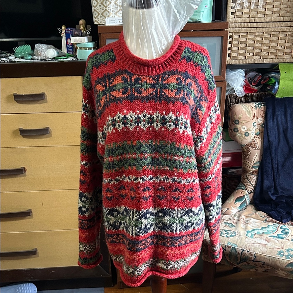 Claudia  D.Colorful Knit Sweater size large